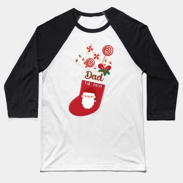 FIRST CHRISTMAS AS A DAD QUOTE DESIGN MAKES A CUTE SHIRT, MUG, GREETING CARD Baseball T-Shirt by KathyNoNoise